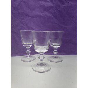 Set of (3) Steuben Crystal 7725 Sherry Cordial Glasses - Signed
